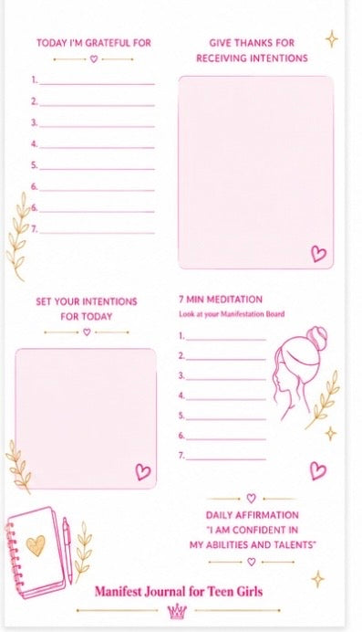 Manifest Journal for Teen Girls