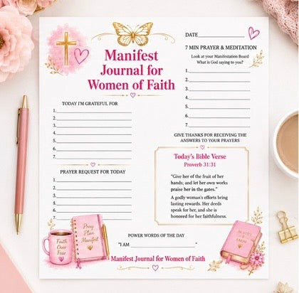 Manifest Journal for Women of Faith