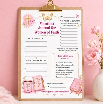 Manifest Journal for Women of Faith